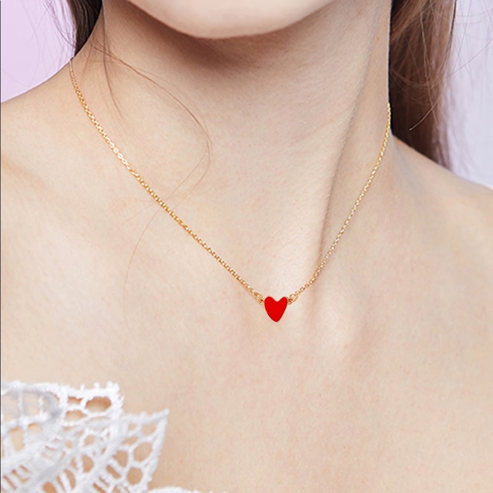 2/$15❤️Heart Charm Love Necklace Pendant Chain